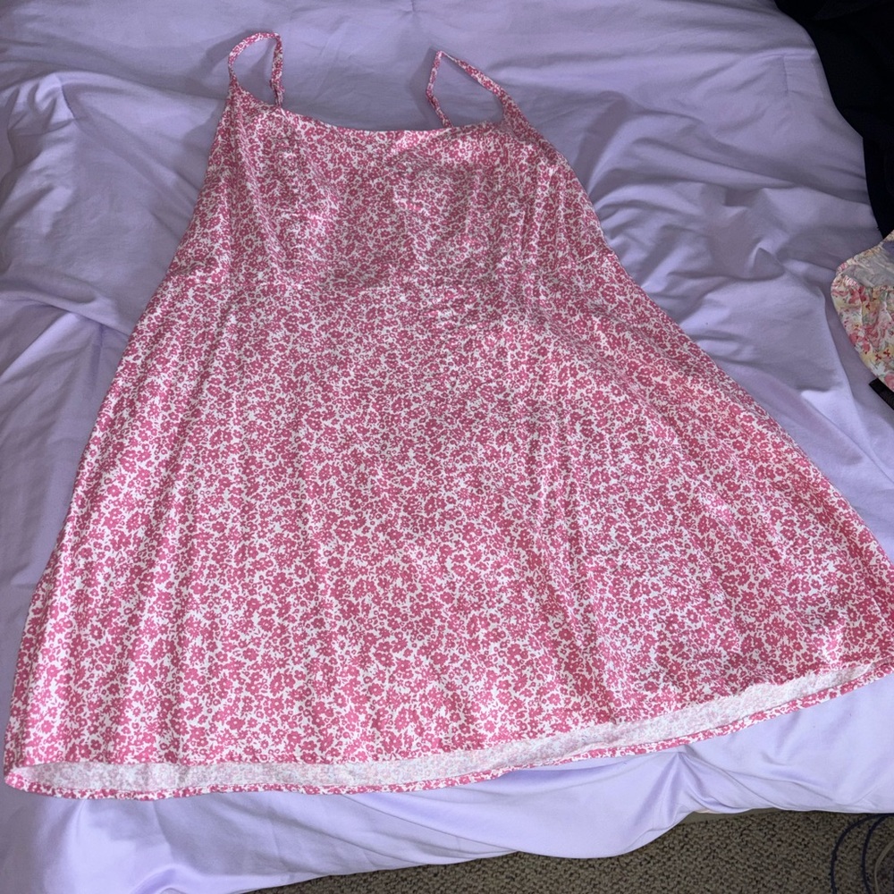 Casual Pink Floral Dress
